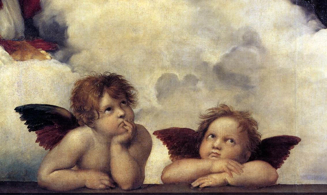 Sanzio - Madonna della Sistina, dettaglio1, Vaticano